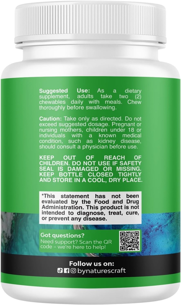 Sugar Free Magnesium Glycinate Chewable - Chewable Magnesium for Adults & Kids with Glycinate Taurate & Citrate Complex Plus Vitamins D3 B6 & C - Vegetarian Non-GMO & No Artificial Flavors (90 Day) 3