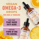 Vegan Omega 3 Liquid Drops for Kids with Algae Oil & Vegan DHA | Fruit Flavor | Immune, Eye, and Brain Support for Children Age 2+ | Omega 3 | Non-GMO, Third-Party Tested | 1 Fl Oz, 30 Servings 3
