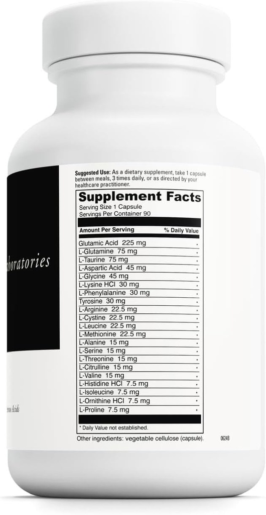 DAVINCI Labs Amino 21 - Supports Brain Function & Muscle Metabolism* - Amino Acid Dietary Supplement with L-Glutamine, L-Lysine HCl, Tyrosine, L-Arginine and More - Gluten-Free - 90 Capsules, 750 mg 3