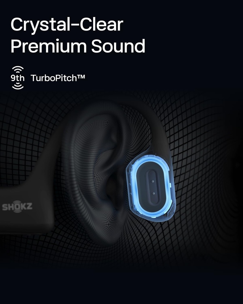 SHOKZ OpenRun Pro - Open-Ear Bluetooth Bone Conduction Sport Headphones, Sweat Resistant Wireless Earphones for Workouts and Running with Premium Deep Bass- Built-in Mic, with Hair Band, Black 6