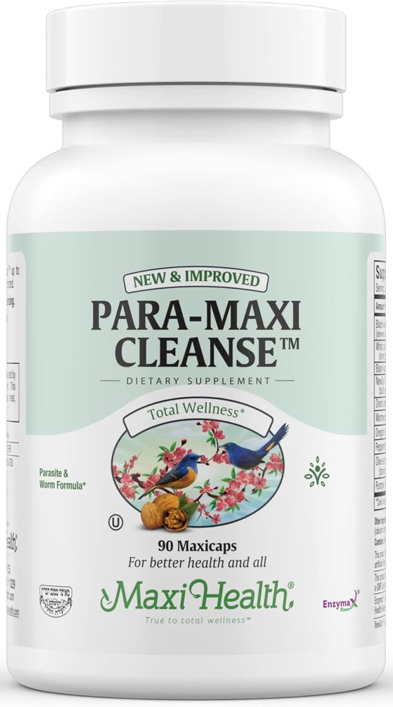 Maxi Health Intestinal Cleanse for Humans - Natural Digestive Colon Gut Flora Body Detox for Women - Gut Cleanse for Men - Bloated Belly Relief with Black Walnut Wormwood Herb (90 Capsules) 2