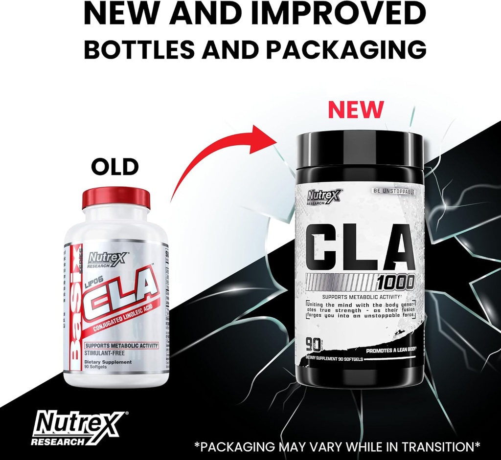 Nutrex CLA 90 Soft Gels - 1000mg Conjugated Linoleic Acid Active Blend from Safflower Oil - Stimulant-Free Metabolism Booster Pills for Weight Loss 3