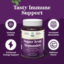 Bundle of Delicious Iron Gummies for Women and Men - Iron Supplement for Women and Men with Vitamin C for Higher Absorption and Chewable Vitamin C Gummies for Adults - Halal Vitamin C Immune Support 5