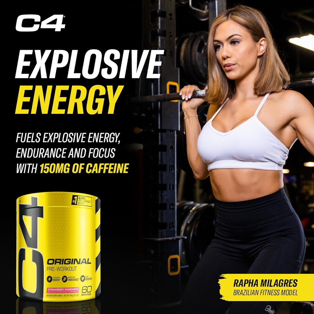Cellucor C4 Original Pre Workout Powder Strawberry Margarita | Vitamin C for Immune Support | Sugar Free Preworkout Energy for Men & Women | 150mg Caffeine + Beta Alanine + Creatine | 60 Servings 6
