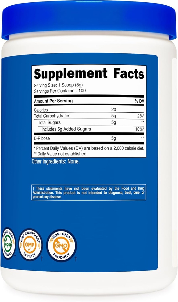 Nutricost D-Ribose Powder 500 Grams - 5000mg Per Serving, Non-GMO (500 G (2 Pack)) 6