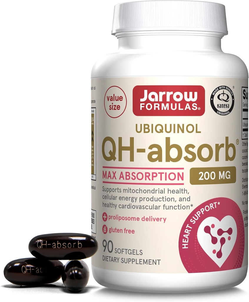 Jarrow Formulas QH-Absorb 200 mg - Active Antioxidant Form of Co-Q10 - Dietary Supplement - Supports Mitochondrial Energy Production & Cardiovascular Health - 90 Softgels 2