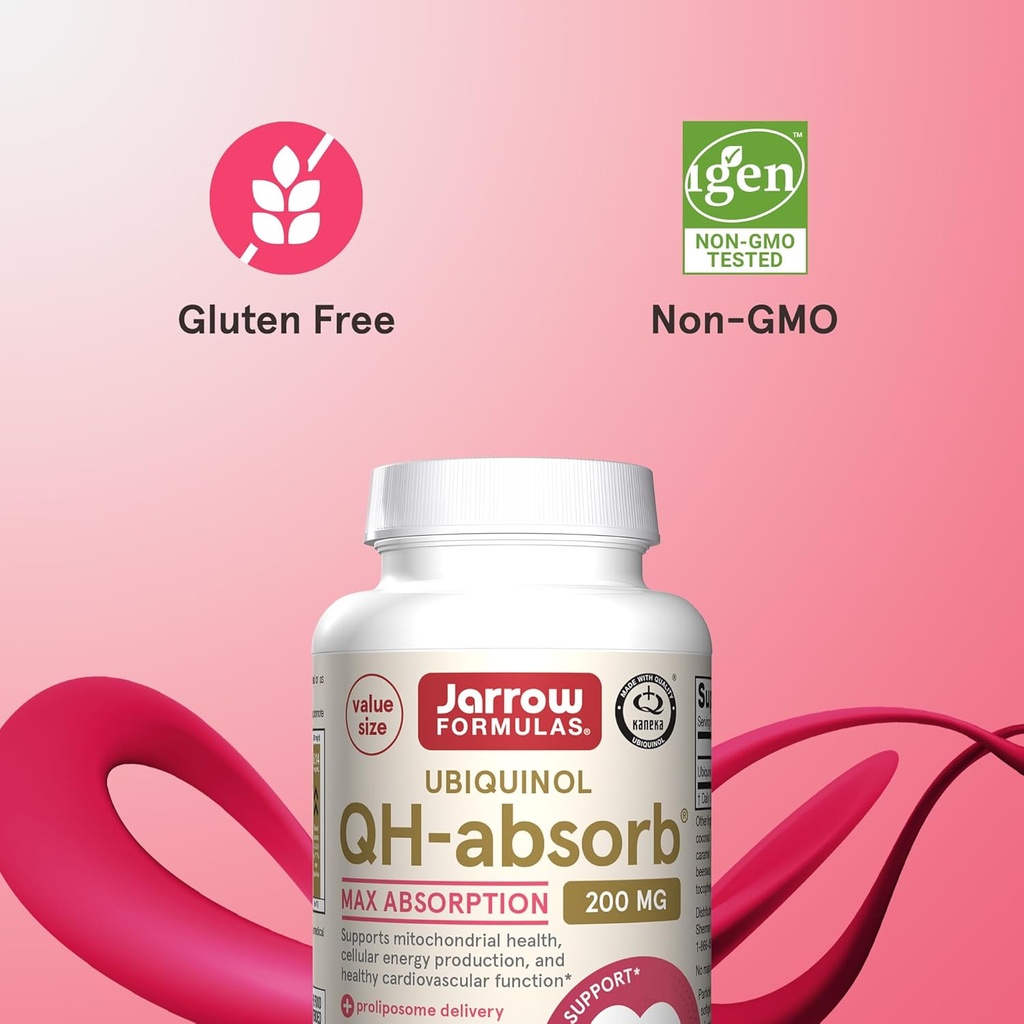Jarrow Formulas QH-Absorb 200 mg - Active Antioxidant Form of Co-Q10 - Dietary Supplement - Supports Mitochondrial Energy Production & Cardiovascular Health - 90 Softgels 6