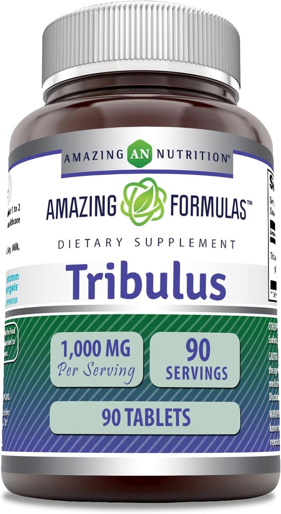 Amazing Formulas Tribulus Extract 1000 Mg Supplement | Tablets | Non-GMO | Gluten-Free | Made in USA (1 Pack | 90 Count) 2