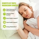 Magnesium Complex Gummies for Adults: Triple Magnesium Supplement with Magnesium Glycinate Malate Taurate for Men Women Support Sleep Mood Balanced Bones Muscle Health Sugar Free Organic 60CT 3