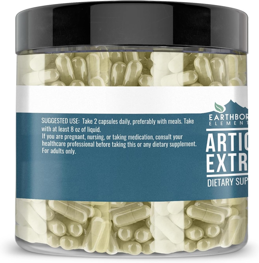Earthborn Elements Artichoke Extract 200 Capsules, Pure & Undiluted, No Additives 3