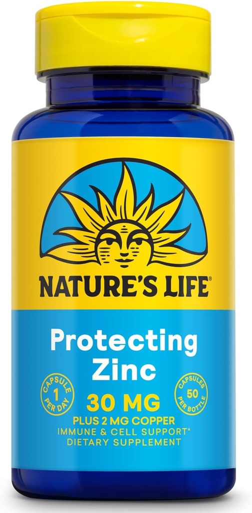 Nature's Life Zinc Picolinate 30mg Plus 2mg of Copper - Chelated Zinc Supplement for Immune, Cardiovascular, Skin, Cellular Function, and Muscle Support - 60-Day Guarantee - 250 Servings, 250 Capsules 6