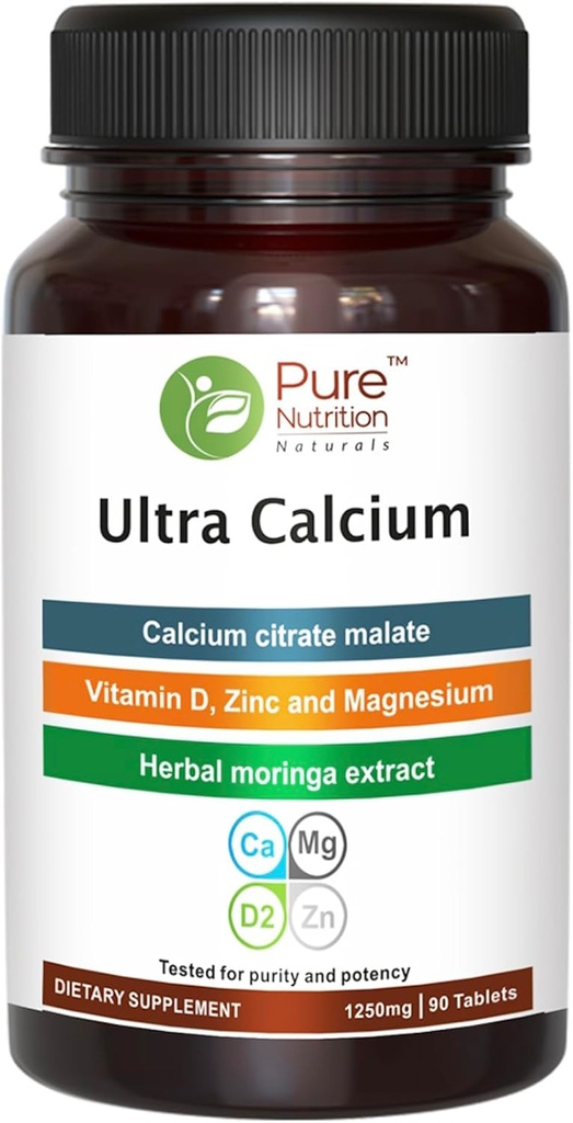 Pure Nutrition Ultra Calcium 1000mg and Whole Foods Womens Multivitamins 1500mg for Healthy Bones,Metabolic Support, Joints and Overall Wellness. Ultra Calcium 90 Tabs + Womens Multivitamins 90 Tabs. 3