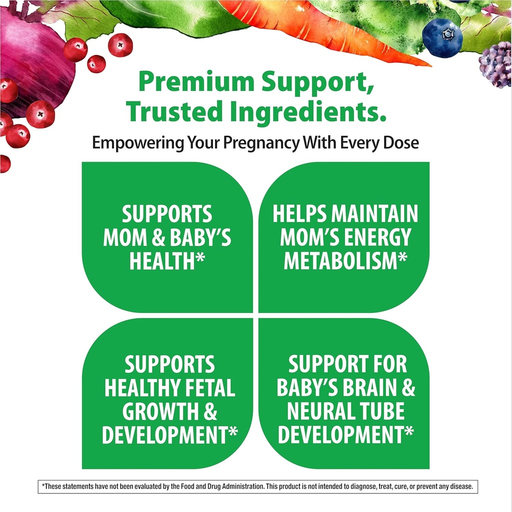 Rainbow Light High-Potency Prenatal One Multivitamin, Prenatal Health Multivitamin Supports Mom's Health and Baby's Development, With Vitamin C, Vegan, 60 Count 4