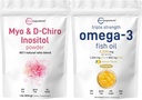 Micro Ingredients Omega-3 Fish Oil 4,200 mg Softgels & Myo & D-Chiro Inositol Powder Bundle 2 Pack | Wild-Caught Fish, Lemon Flavored, Burpless | Inositol Supplement for Women 2