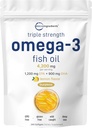 Micro Ingredients Omega-3 Fish Oil 4,200 mg Softgels & Myo & D-Chiro Inositol Powder Bundle 2 Pack | Wild-Caught Fish, Lemon Flavored, Burpless | Inositol Supplement for Women 3