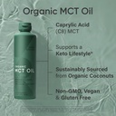 Sports Research Keto MCT Oil from Organic Coconuts - Fatty Acid Fuel for Body + Brain - Single Ingredient C8 Caprylic Acid - Perfect in Coffee, Tea, & More - Non-GMO & Vegan - Unflavored (16 Oz) 5