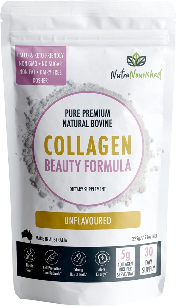 Nutra Nourished Collagen Beauty Formula Unflavored - The Secret to Glowing and Youthful Skin - Collagen Peptides for Skin Health - Healthy Aging Collagen Supplement (225g) 2