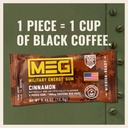 MEG (Military Energy Gum) - Cinnamon | Enhance Your Physical Performance with 100mg of Caffeine Per Piece, Ultimate Energy Boost for Workouts, Alternative to Energy Drinks | Pack of 24 6