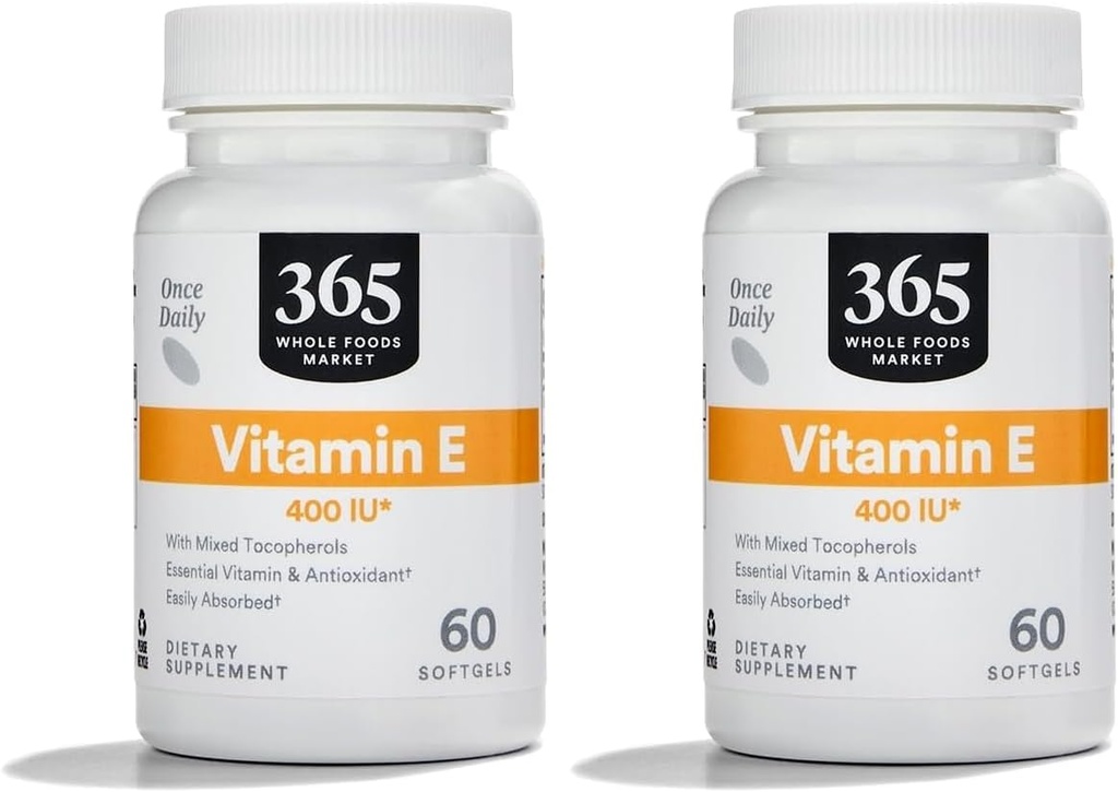 365 by Whole Foods Market, Vitamin E 400 IU with Mixed Tocopherols, 60 Count 6