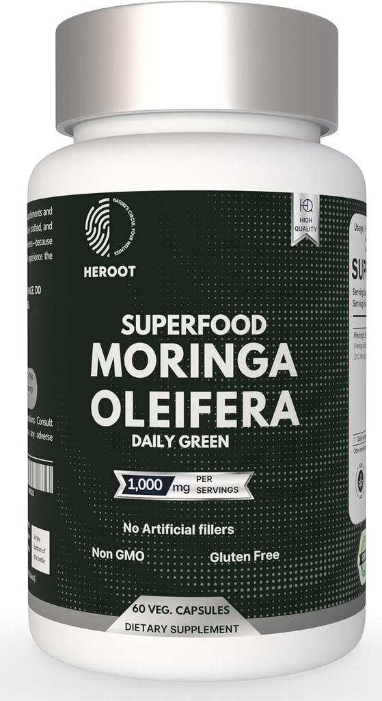 Organic Moringa Capsules | Green Moringa Leaf Supplement for Energy, Metabolism & Immune Support – 60 Capsules, Natural Superfood 2