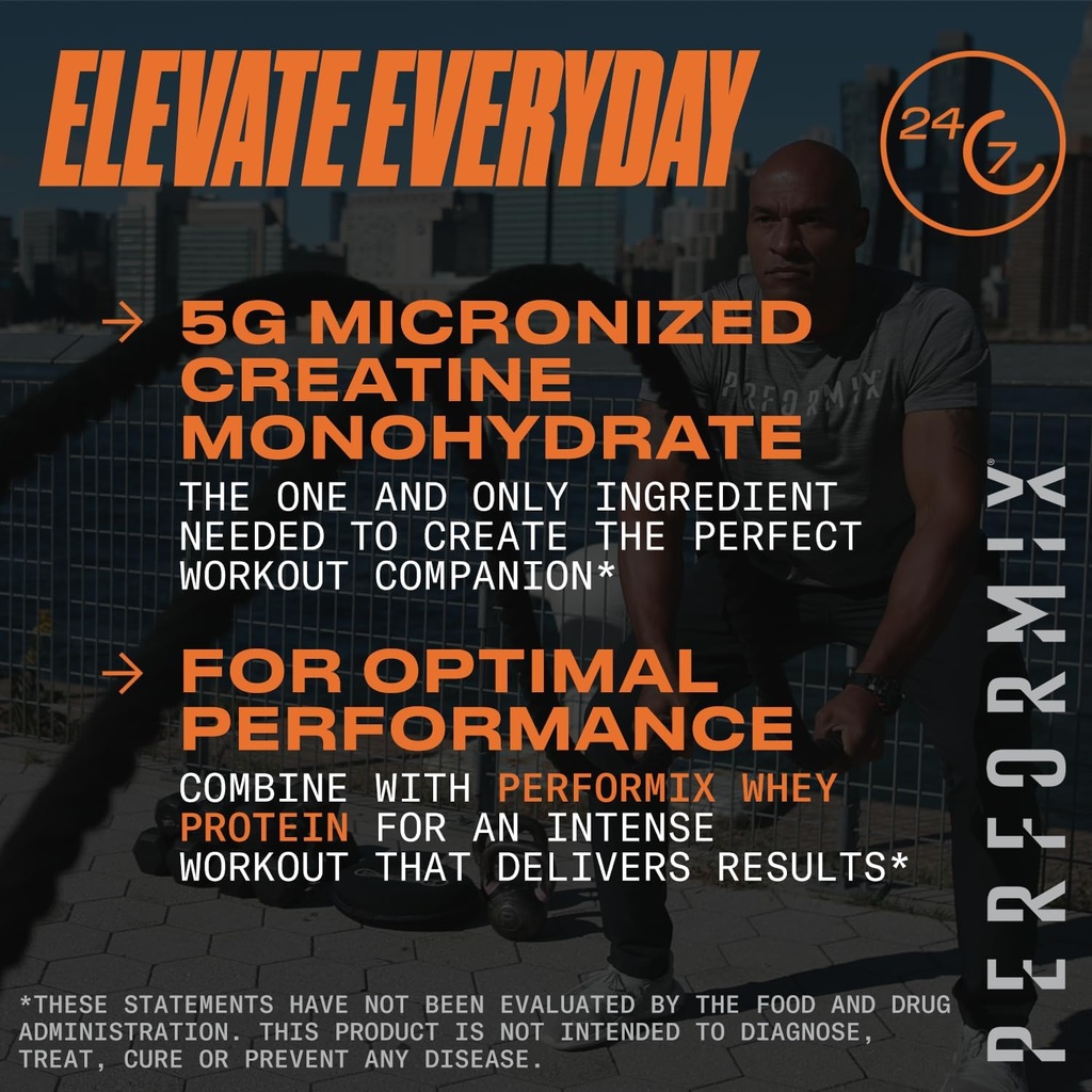 PERFORMIX - Creatine Monohydrate - 5000 mg Per Serving (5g) - Pre Workout - Increase Muscle Mass, Improve Strength & Reduce Fatigue - Creatine Monohydrate Powder - Unflavored - 80 Servings - 400g 5