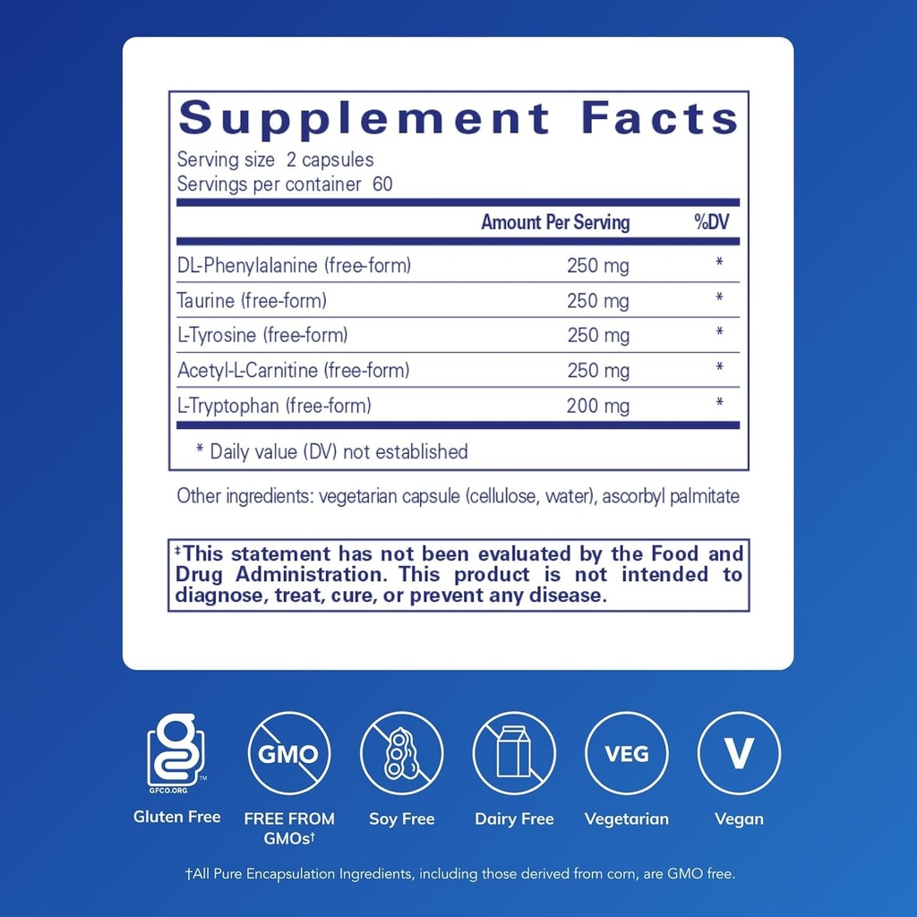 Pure Encapsulations Cognitive Aminos | Hypoallergenic Supplement for Cognitive Function Support | 120 Capsules 3