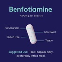 BESTVITE Ultra Benfotiamine 600mg per Capsule (60 Vegetarian Capsules) No Stearates - No Silicon Dioxide - Vegan - Non GMO - Gluten Free - Maximum Strength Benfotiamine 6