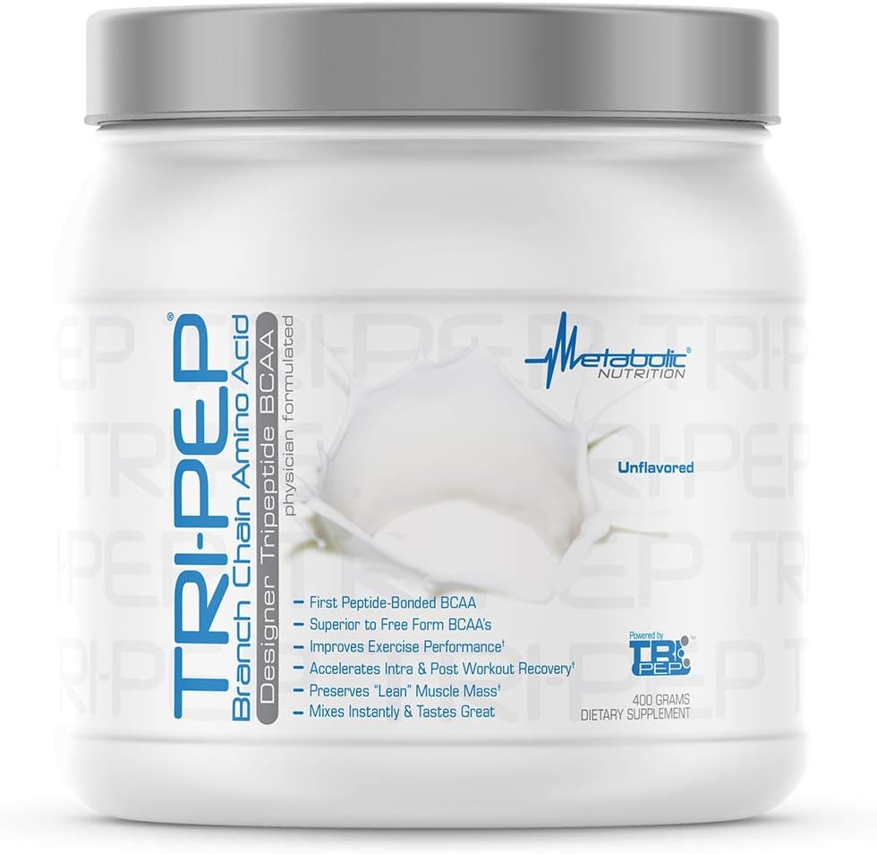 Metabolic Nutrition - TRIPEP - Tri-Peptide Branch Chain Amino Acid, BCAA Powder, Pre Intra Post Workout Supplement, Unflavored, 400 Grams (40 Servings) 2