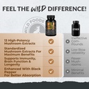Wild Foods Premium Mushroom Supplement Complex | Mushroom Extract 13 Organic Mushrooms: Lions Mane, Turkey Tail, Reishi & More Adaptogenic Mushrooms for Energy, Brain & Immune Health (Pack of 2) 6