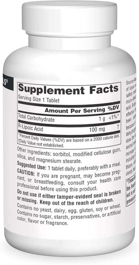 Source Naturals R-Lipoic Acid 100mg, 120 Tablets 4