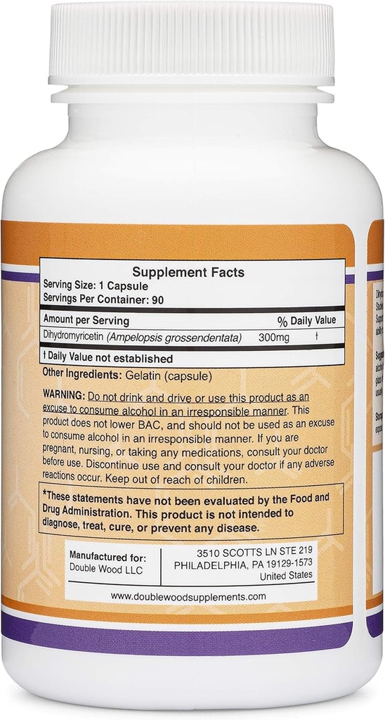 Dihydromyricetin (DHM) (Hovenia Dulcis Extract) Liver Support Supplement (Naturally Obtained from The Oriental Raisin Tree) 300mg, 30 Capsules 4