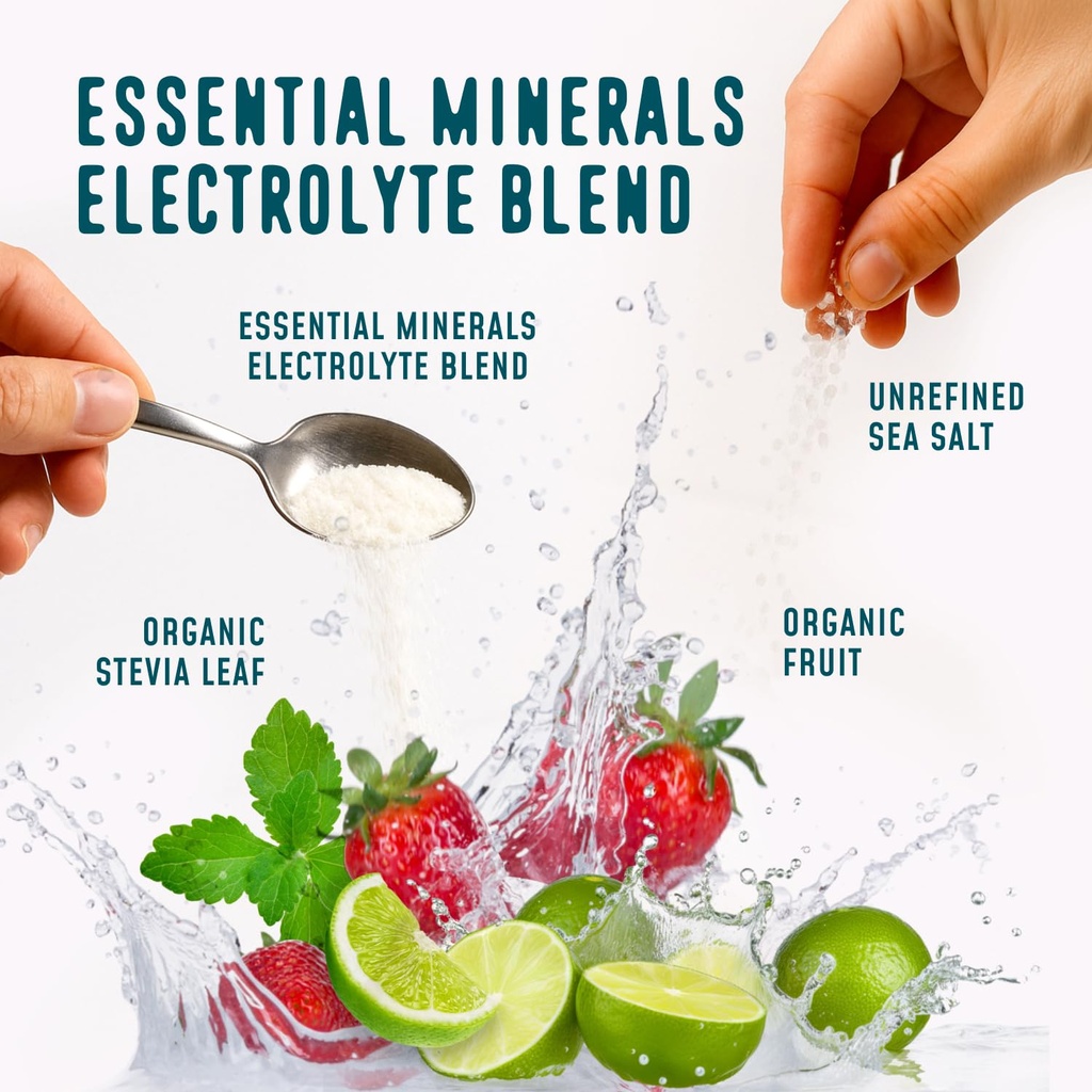 FlavCity Strawberry Limeade Electrolytes Powder Packets - 28 Hydration Packets - No Added Sugar - Hydration Powder with Real Fruit & Unrefined Sea Salt - Keto & Gluten-Free (28 Stick Packs) 4