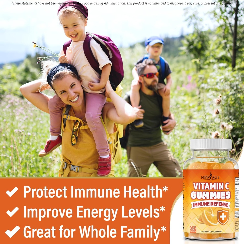 NEW AGE Vitamin C Gummies Orange Vitamin C Gummy - Supports Healthy Immune System - Vegetarian Without Gluten (180 Gummies) 6