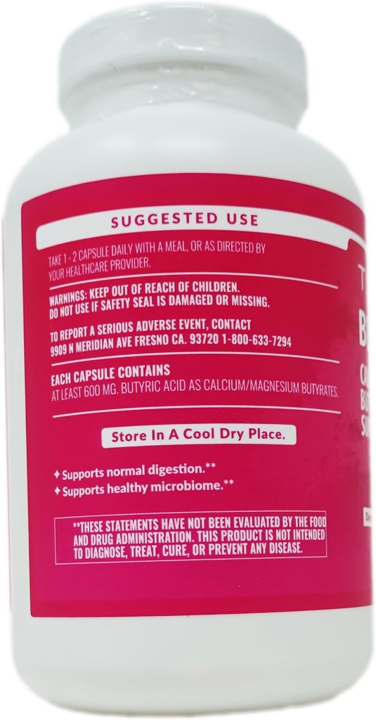 Butyrex Calcium/Magnesium Butyrate Complex: 250 Capsules 4