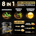 8in1 Cortisol Shield - Ashwagandha and Magnesium, Rhodiola Rosea, Lions Mane, Sea Moss, Turmeric, St Jonh's Wort - Mind& Mood Balance, Rest Well, Support Immume - 60 Capsules 3