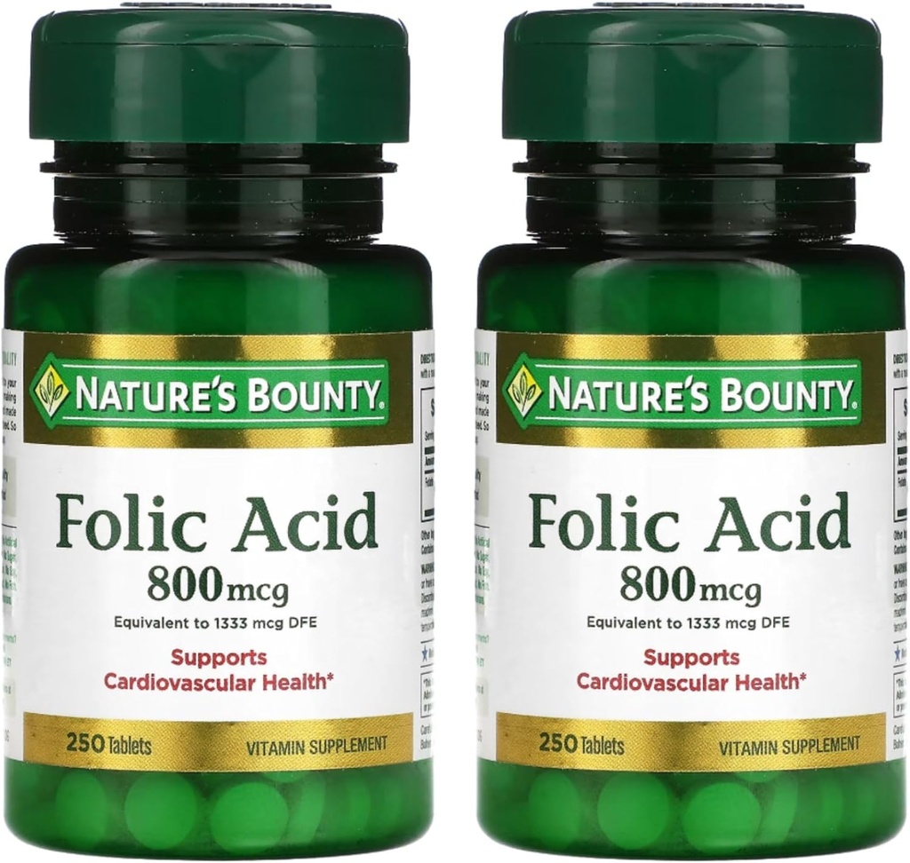 Folic Acid 800 mcg Tablets Maximum Strength, 4 Bottles (250 Count) 6