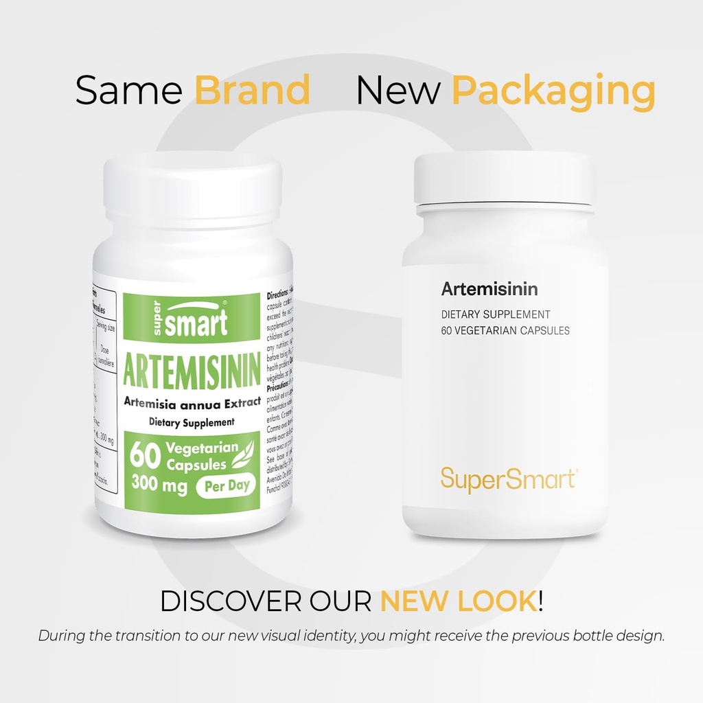 Supersmart - Artemisinin 300 mg Per Day - Artemisia Annua Standardized to 98% Artemisinin - Boost Immune System | Non-GMO & Gluten Free - 60 Vegetarian Capsules 3