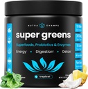 NutraChamps Super Greens Powder Premium Superfood | 20+ Organic Green Veggie Whole Foods | Wheat Grass, Spirulina, Chlorella | Antioxidant, Digestive Enzyme & Probiotic Blends (9.1 OZ, Tropical) 2
