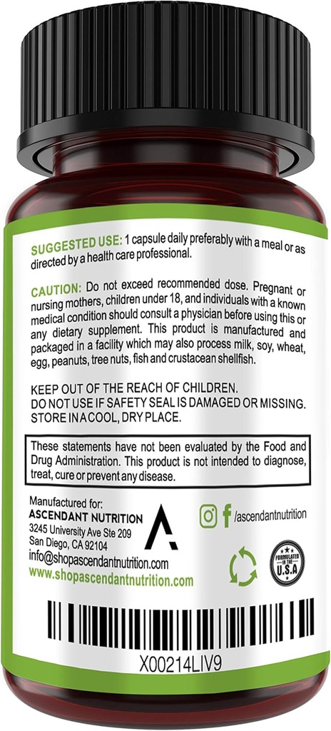 Ascendant Nutrition Bacillus Subtilis Probiotic - 30 Billion CFU Multi-Strain Probiotics for Women and Men - Supports Digestive and Gut Health - 30 Capsules 4