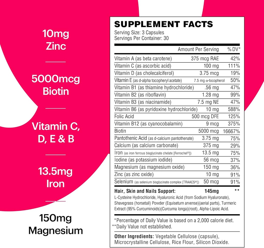 Wellthy Her Women's Daily Vegan Multivitamin for Women, Natural Ingredients for Healthy Hair, Skin, & Nails with Essential Micronutrients (30 Day) 4