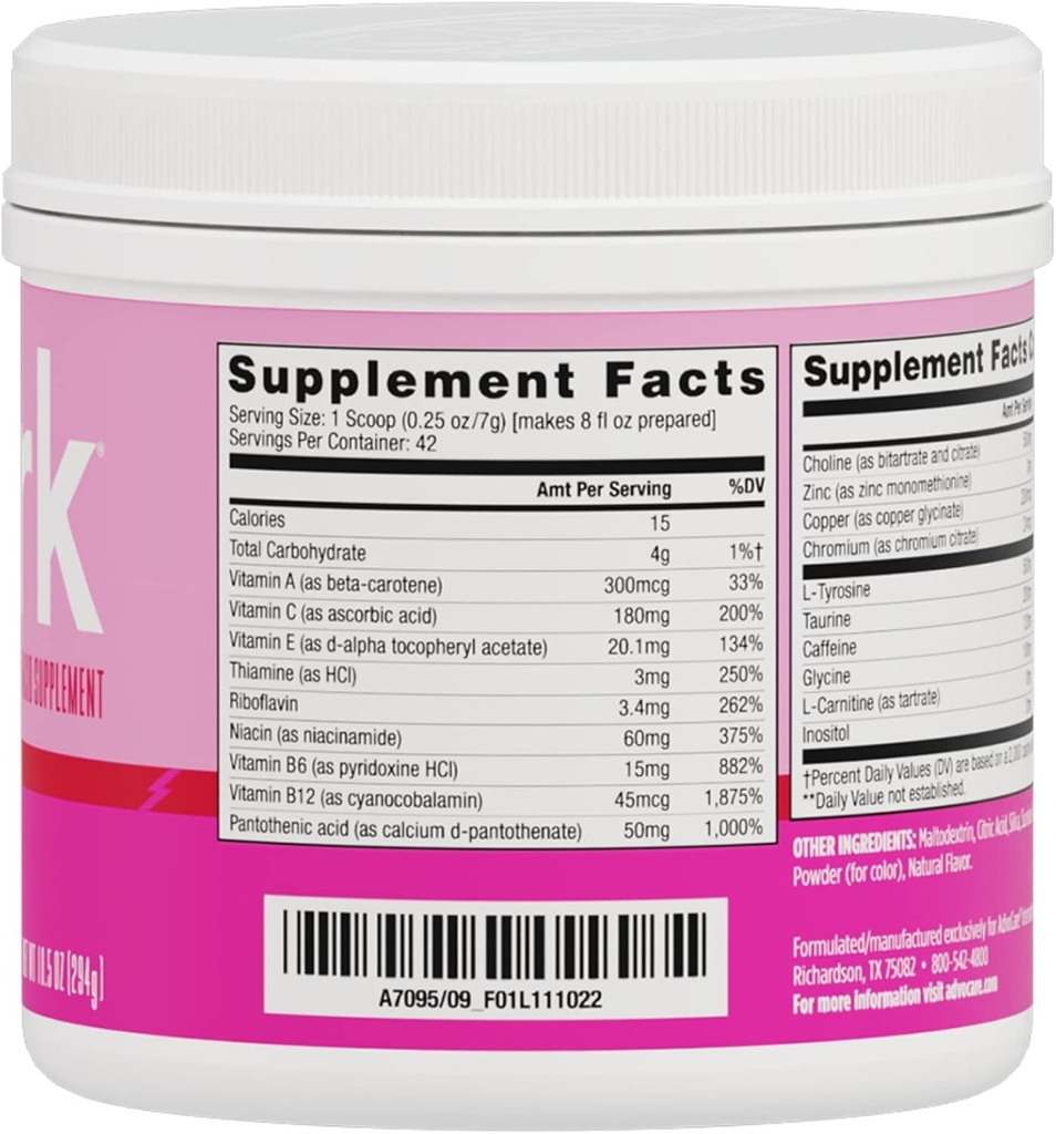 AdvoCare Spark - Energy Drink Mix - Vitamin & Amino Acid Supplement - Supports Energy & Focus - Portable Immune Support - Sugar-Free - Pink Lemonade (10.5 oz) 3