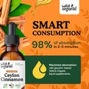 Wild & Organic Ceylon Cinnamon Extract Liquid Drops 500mg - Liquid Cinnamon Supplements for Overall Support - Cinnamomum Verum Bark Tincture - Vegan, Sugar & Alcohol-Free, Non-GMO - 2 fl oz 5