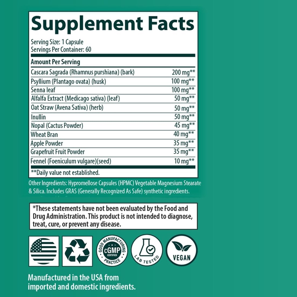 Sanar Naturals Colon Cleanser Max Relief - Senna Leaf Soft Laxative - GLP-1 Support - Supports Detox Cleanse and Gut Health, Digestive Support Supplement for Women & Men, 60 Capsules 6