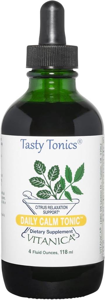 Vitanica Daily Calm Tonic - Liquid Supplement for Brain Health - Support from Lemon Balm, Kava Kava & Passionflower - Vegan Supplement for Tension & Irritability - Pro Logo - 4 Fl Oz 2