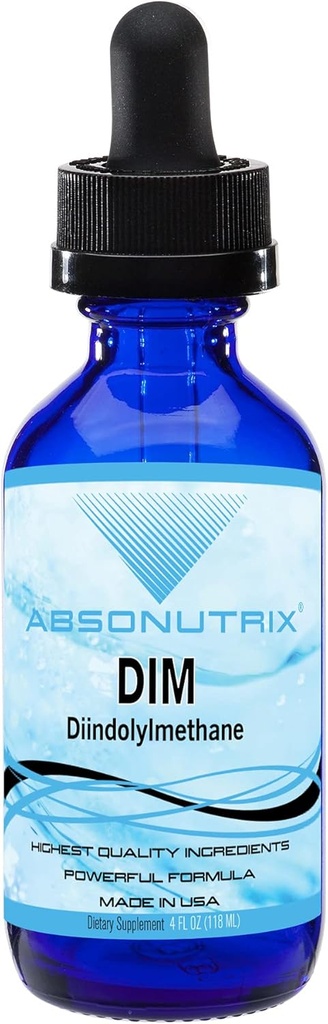 Absonutrix DIM (Diindolylmethane) Extract 593 mg, 4 Oz Bottle, 200 Potent Servings, Third-Party Tested Drops, Quick Absorption, Gluten-Free, Third-Party Tested, GMP-Certified, Non-GMO, Made in USA 2