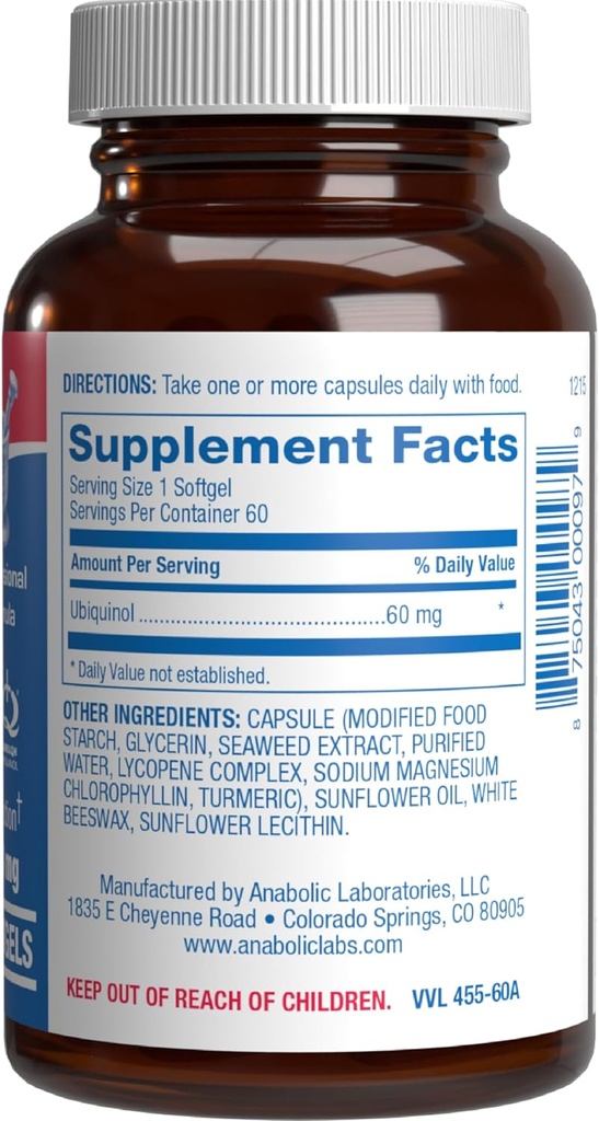 Ultra Absorption Ubiquinol CoQ10 Supplement - Coenzyme Q10 Supplement for Heart Immune Energy Cellular & Brain Support - Vegetarian Non-GMO & Made in The USA in cGMP Facilities - 60 Servings 3