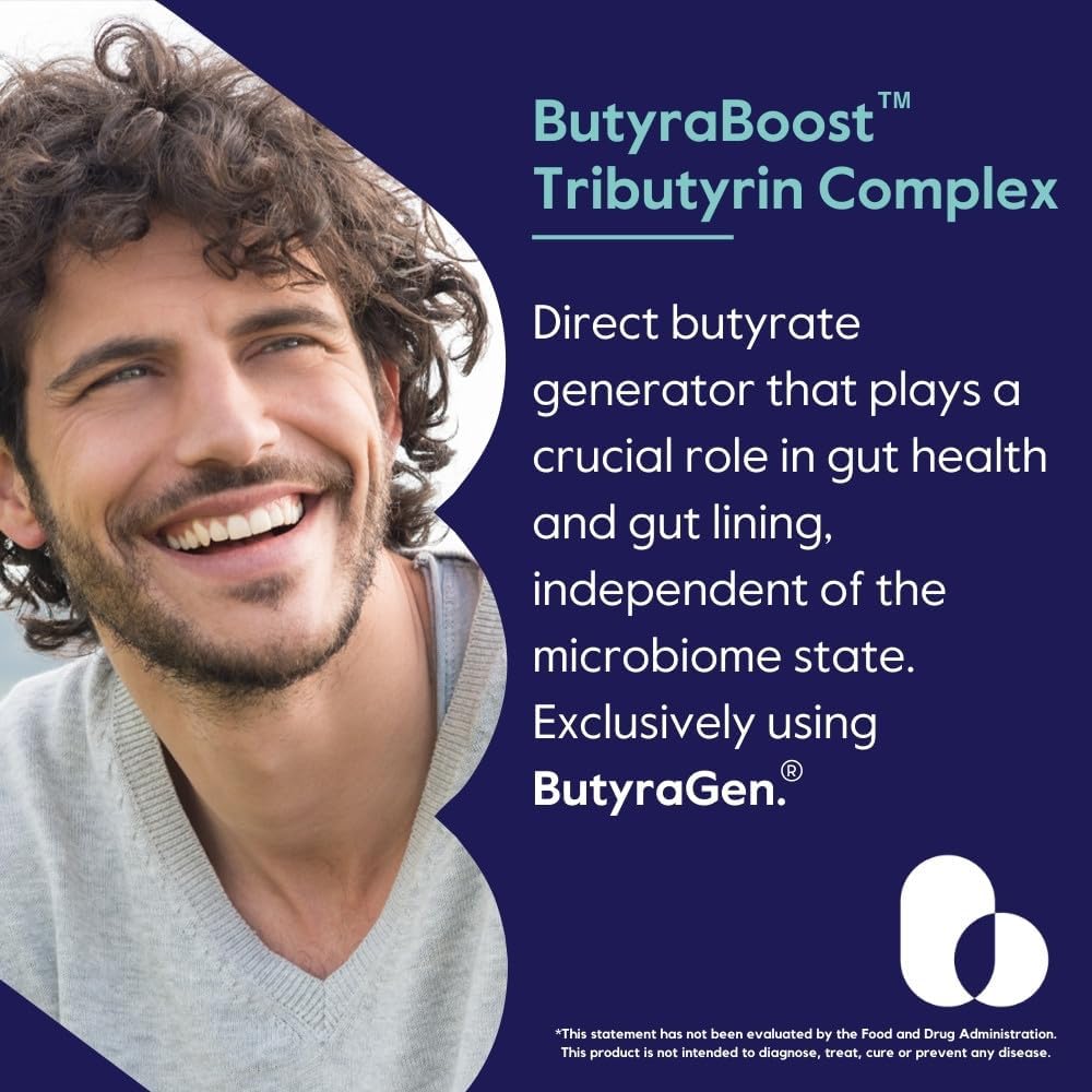 BESTVITE ButyraBoost 300mg Tributyrin Complex (60 Vegetarian Capsules) - No Stearates - Vegan - Non GMO - Gluten Free - Butyrate Gut Health Supplement 3