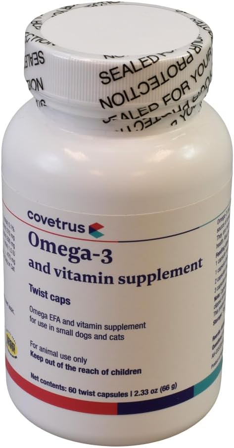 Omega-3 and Vitamin Supplement Twist Caps for Small Dogs & Cats 60 ct 2
