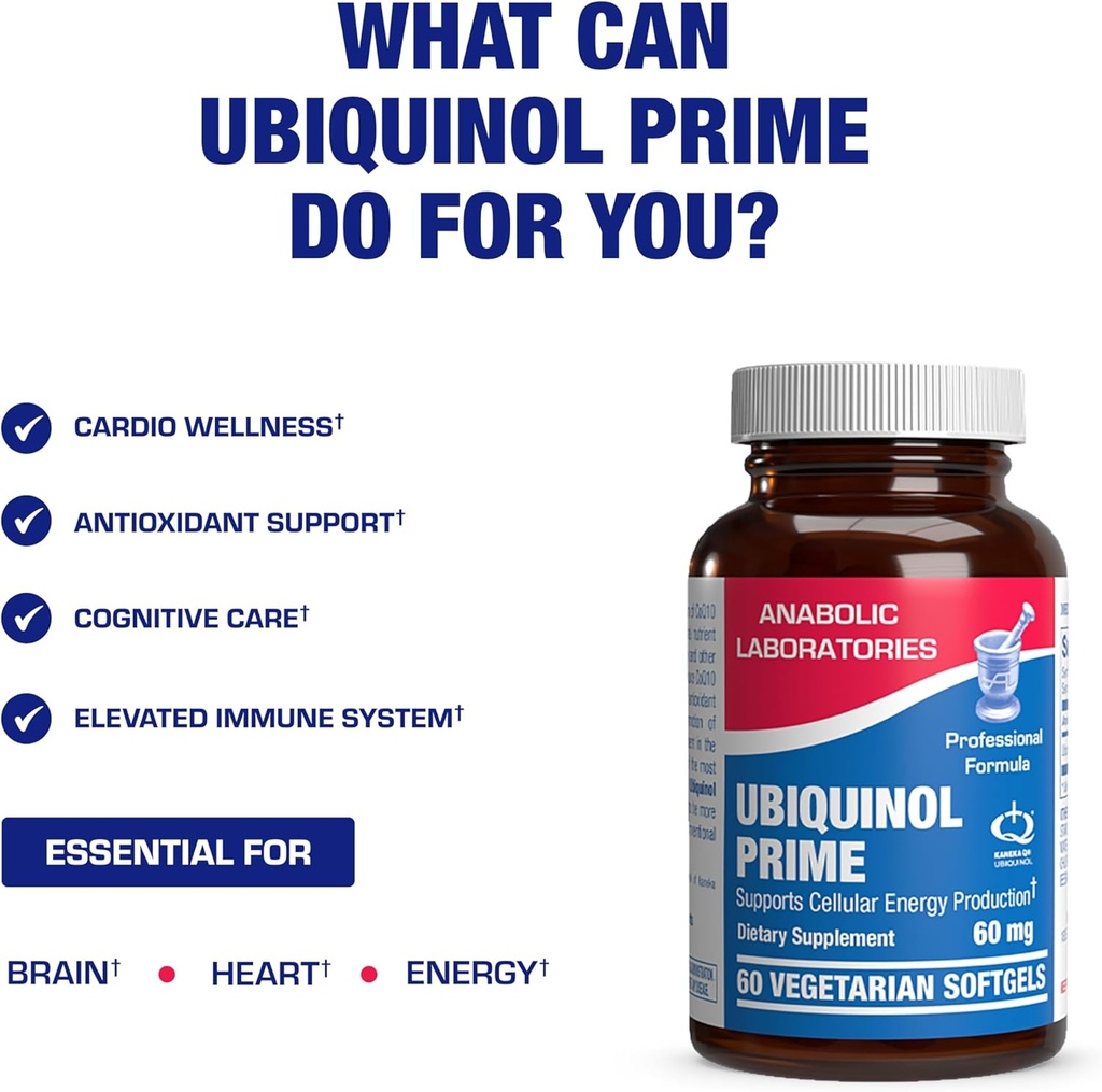 Ultra Absorption Ubiquinol CoQ10 Supplement - Coenzyme Q10 Supplement for Heart Immune Energy Cellular & Brain Support - Vegetarian Non-GMO & Made in The USA in cGMP Facilities - 60 Servings 6