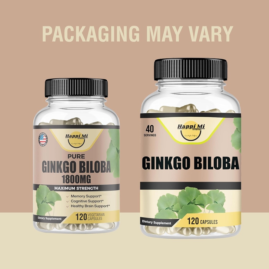 Ginkgo Biloba 1800mg, Ginkgo Biloba Organic, Memory & Brain Function Support, Improves Concentration and Cognitive Support, Clarity, 120 Veggie Caps, Non GMO, 120Caps 3